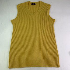 Neiman Marcus 100% Lambswool Yellow Tank Top Shirt Womens Size Medium